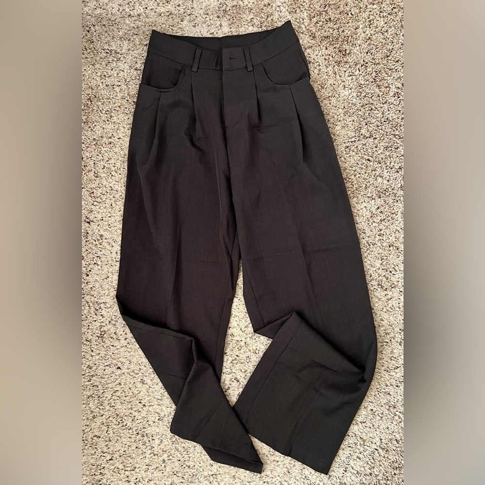 (NEW) Stylish Black High-Waisted Trousers